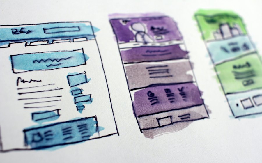 Bocetos de diseño de páginas web